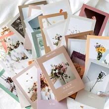 Romantic flowers theme paper cards pack 9.4*14.3cm DIY bookmark post card message note gift 30pcs