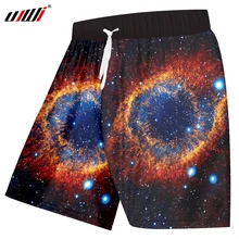 UJWI унисекс Мужские шорты кэжуал свободная одежда для спортзала Бермуды Шорты Лето Принт Галактика Космическая Звезда 3D пляжные шорты Harajuku