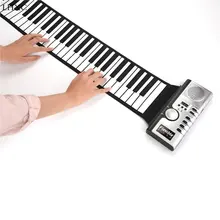 Портативный 61 Ключи Roll-up Мягкая клавиатура Гибкая силиконовая мини цифровое пианино Гибкая Roll Up пианино портативное фортепиано в рулоне с Динамик