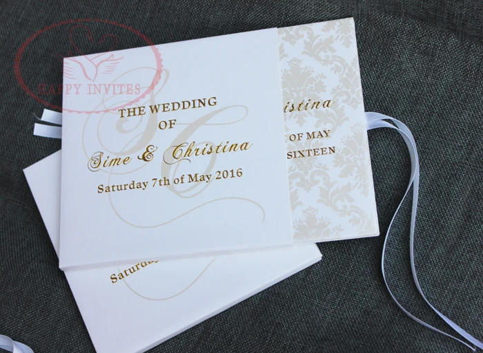 HI1074 -37 Personal Customized Luxury Wedding Invitation with Hardcover