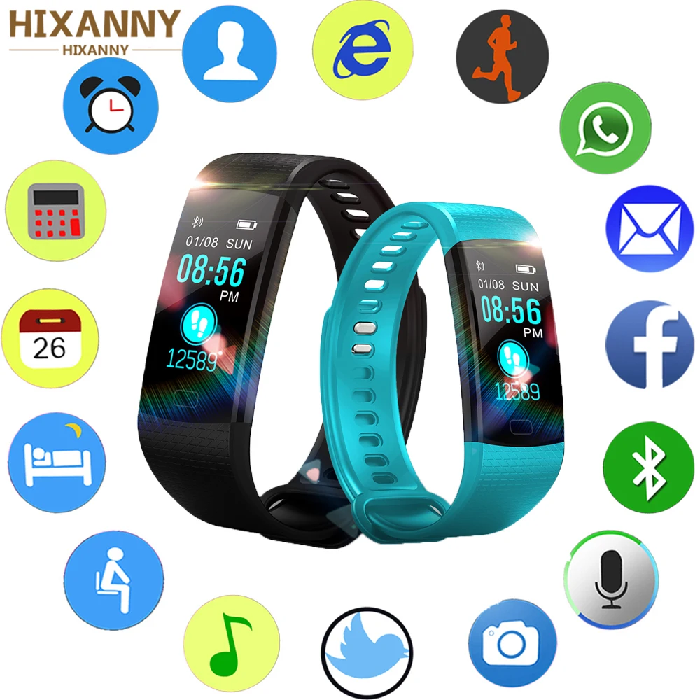 

Smart Bracelet Y5 podometre pulsometer vibrating alarm clock Blood Pressure Heart Rate Monitor smart watch pk fitbits mi band 3