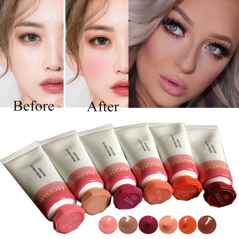 

AIGOMC Liquid Blush Makeup Blusher Gel Creamy Rouge Long Lasting Natural Cheek Blush Face Contour Make Up Cosmetics TSLM2