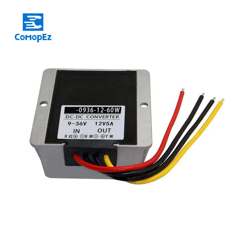 

DC Converter 9V 36V to 12V 5A 60W Automatic Buck-Boost Module IP67 Waterproof Converter DC Regulated Power Supply for Golf Carts
