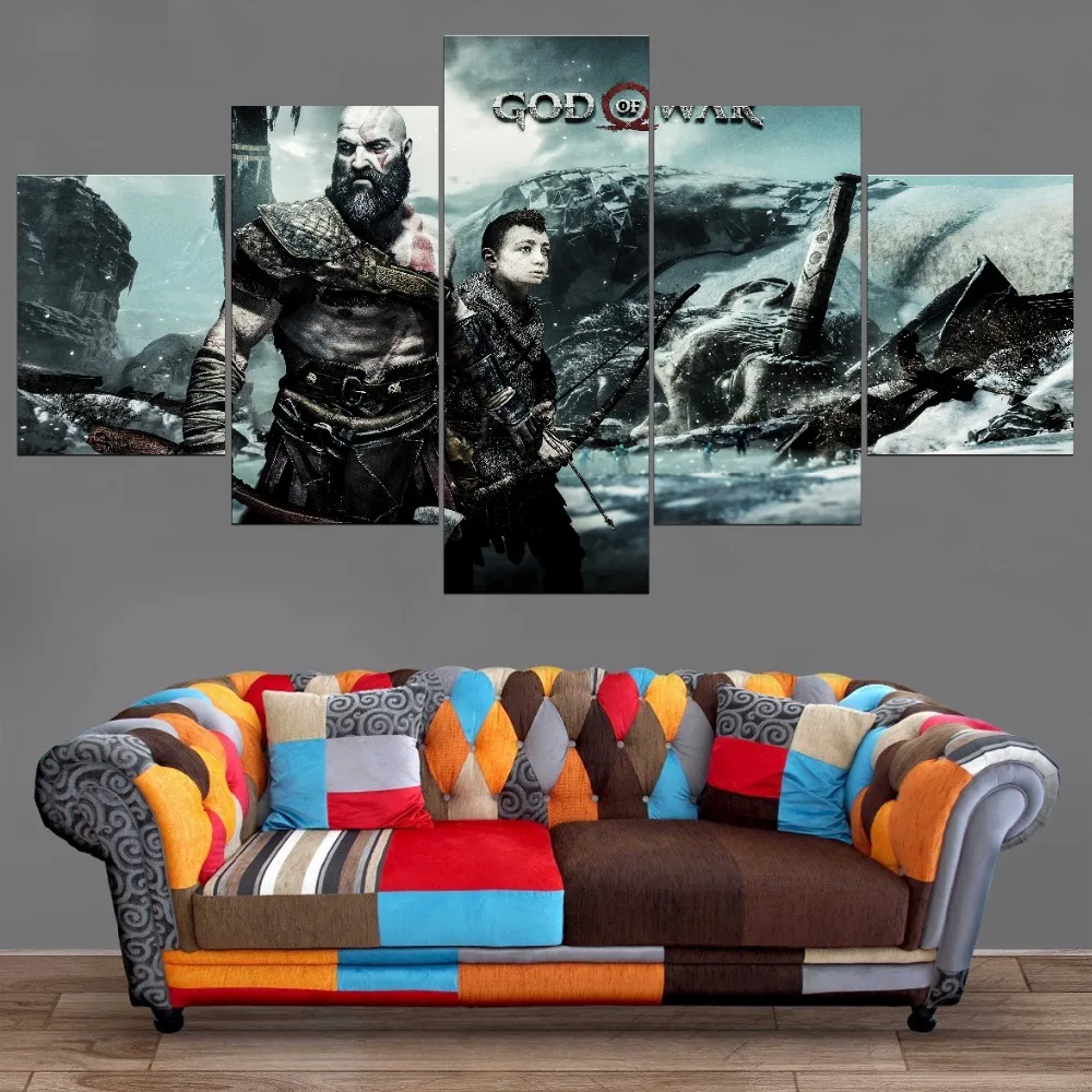 Современные Холст Искусство 5 шт. Kratos Atreus домашний декор художественное