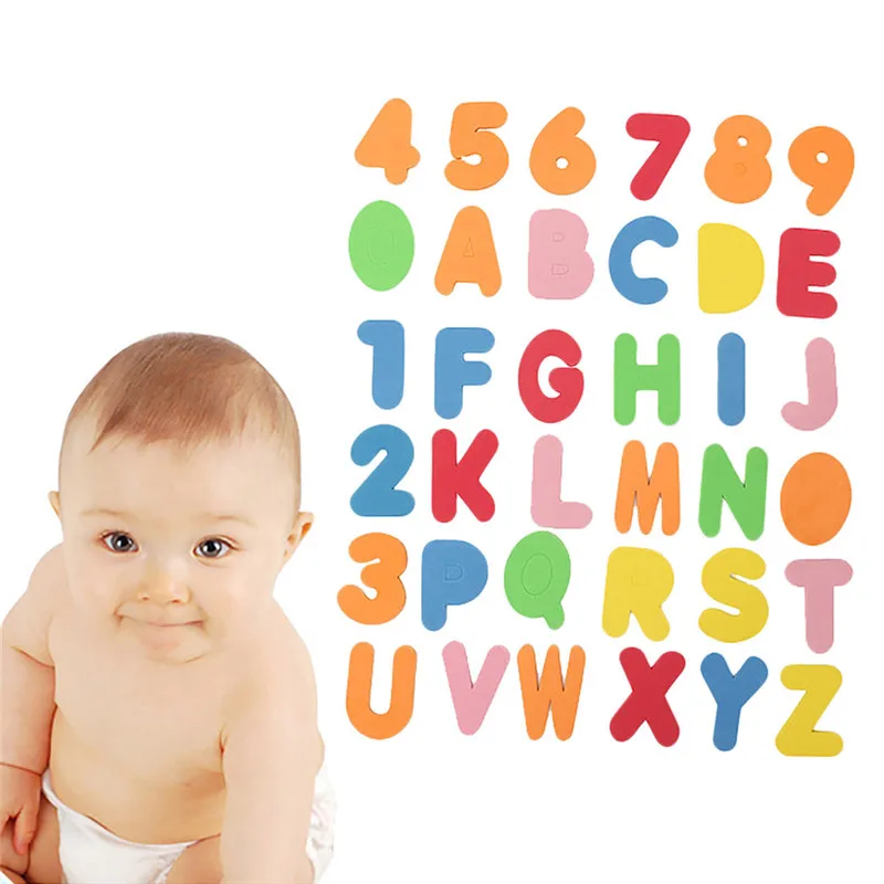 

36Pcs Alphanumeric Letters Bath Tub Puzzle Kids Funny Soft EVA Floating Play Toy