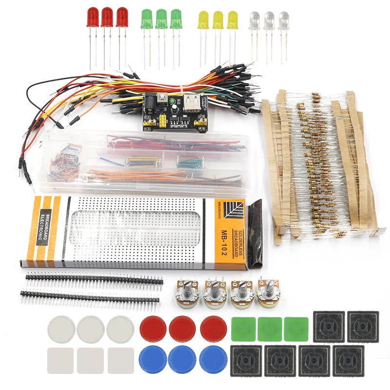 TZT общие части посылка+ 3,3 В/5 В силовой модуль+ MB-102 830 точек Макет+ 65 гибких кабелей+ Перемычка провода коробка для Arduino