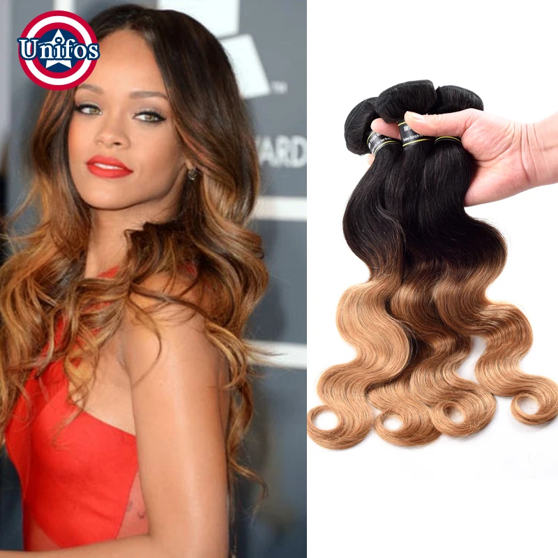 Ombre Brazilian Hair Body Wave Hair Style Two Tone Human Hair1b27