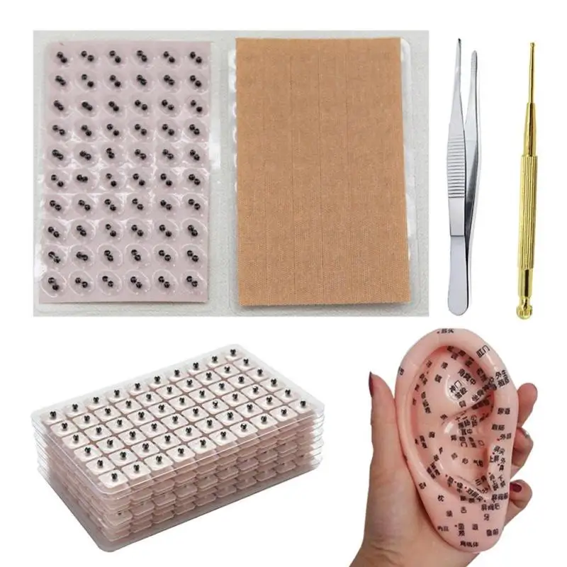 600pcs Ear Acupuncture Point Massage Press Seeds Needle Patch Auricular