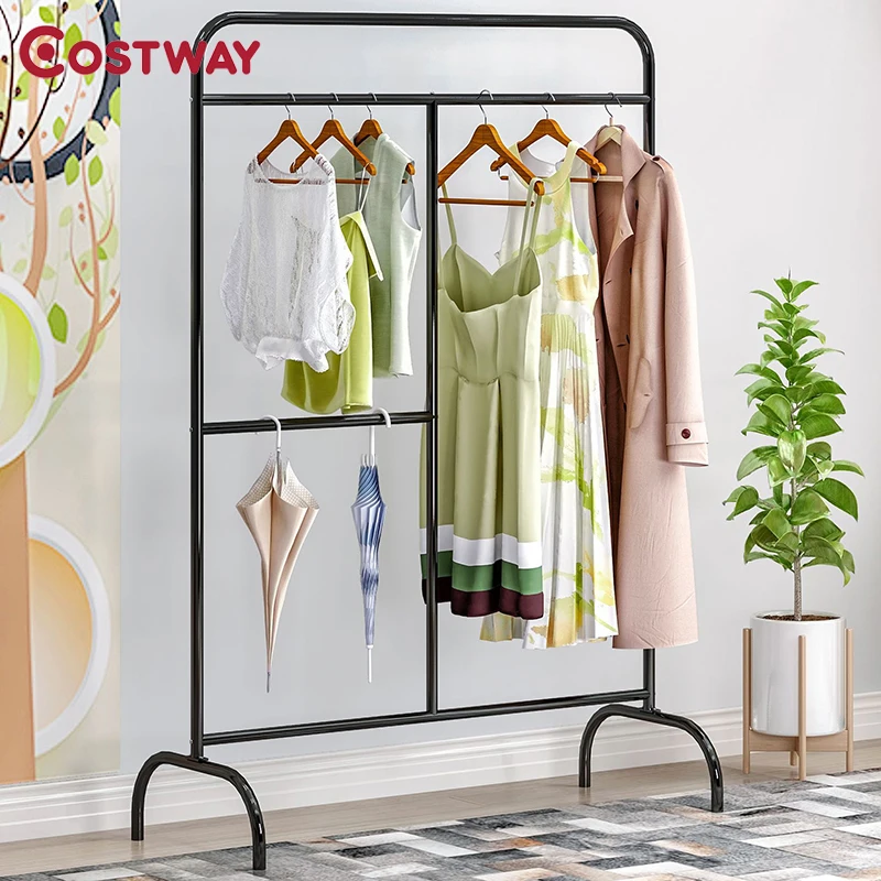 COSTWAY شماعات ملابس معطف رف الطابق شماعات خزانة لتخزين الملابس الملابس تجفيف رفوف بورت manteau kledingrek perchero دي فطيرة COSTWAY شماعات ملابس معطف رف الطابق شماعات خزانة لتخزين الملابس الملابس تجفيف رفوف بورت manteau kledingrek perchero دي فطيرة