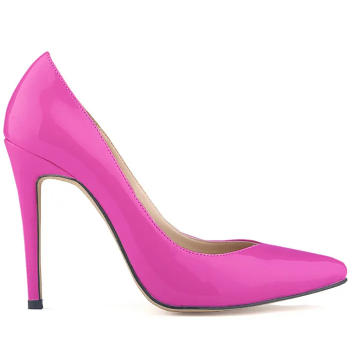 Выразительные женские туфли-лодочки в Звездном стиле; модные лакированные туфли на высоком каблуке; пикантные вечерние туфли с острым носком; Женская офисная обувь - Цвет: Фиолетовый