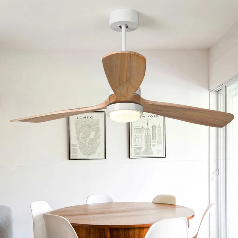 Vintage wooden ceiling fan light luxury home Wooden Ceiling Fans With Lights 42/52 Inch Blades Cooling Fan Remote Fan Lamp