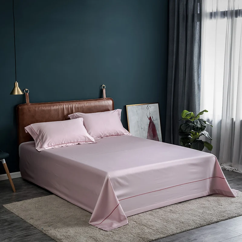 

Long-Staple Cotton Bedding Sheet Home Textile Printing Solid Color Flat Sheets Combed Cotton Bed Sheet Bedding Linen For King