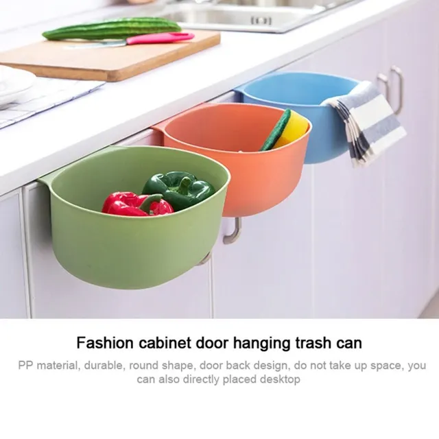 Cheap European Style Home Kitchen Cabinet Cupboard Door Back Trash Container Hanging Design Trash Garbage Bin Storage Box