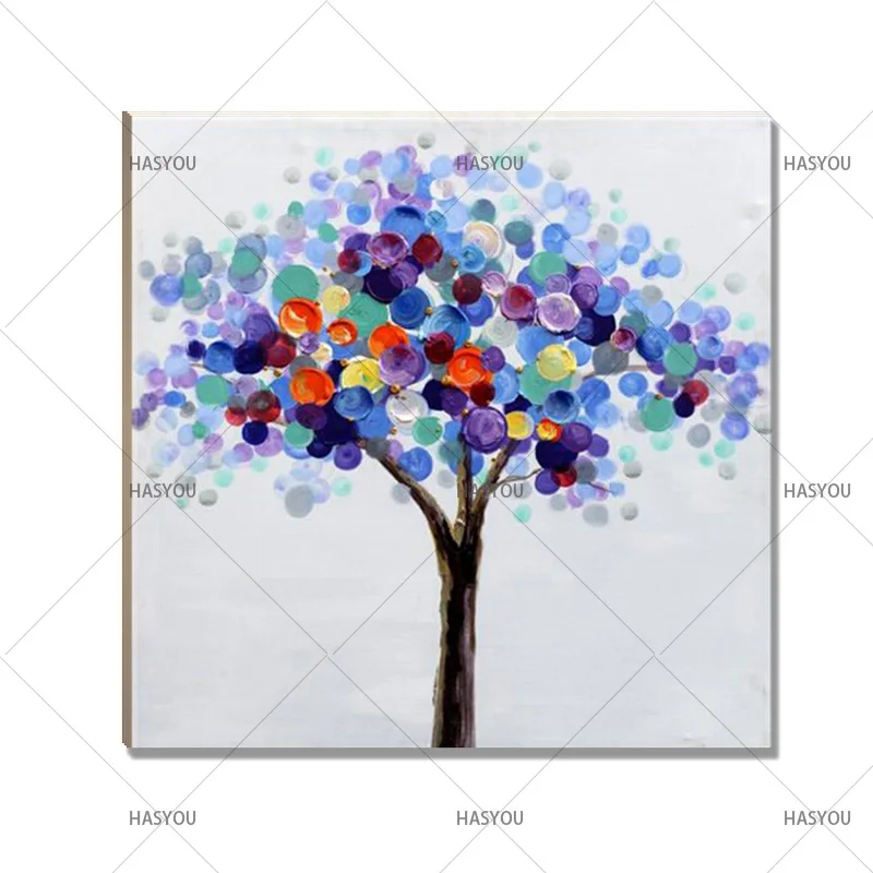 Wish-Tree-Picture-Art-for-Living-Room-Hand-painted-Modern-Abstract-Oil-Painting-On-Canvas-Wall (5)