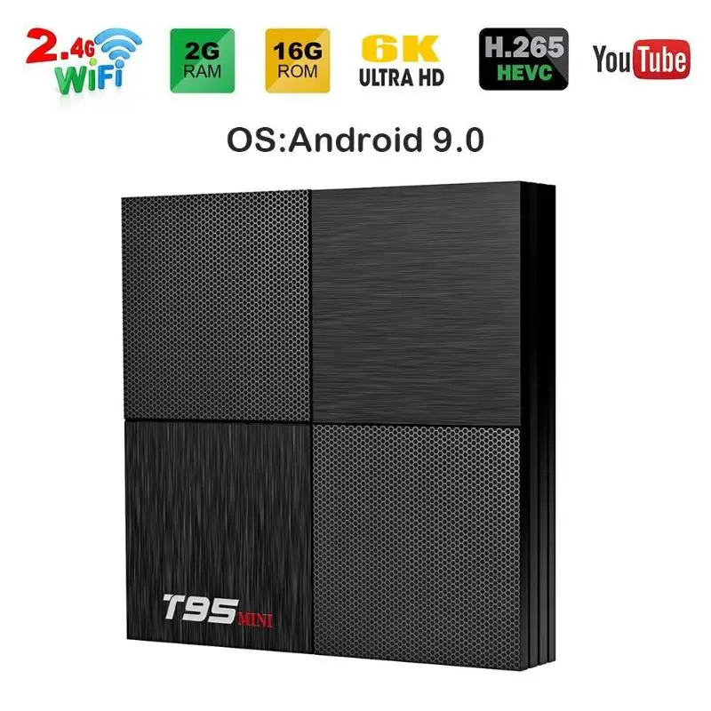 T95 Мини Android 9 0 Smart tv Box Allwinner H6 Поддержка 2 4 ГГц WiFi Гб 16 четырехъядерный комплект