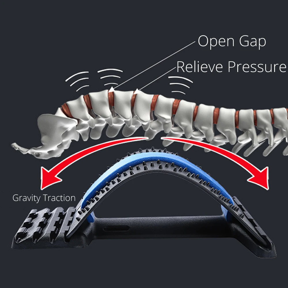 Back Massage Magic Stretcher Waist Acupuncture Body Lumbar Support Spine Massager Relaxation Spine Pain Chiropractic Health care