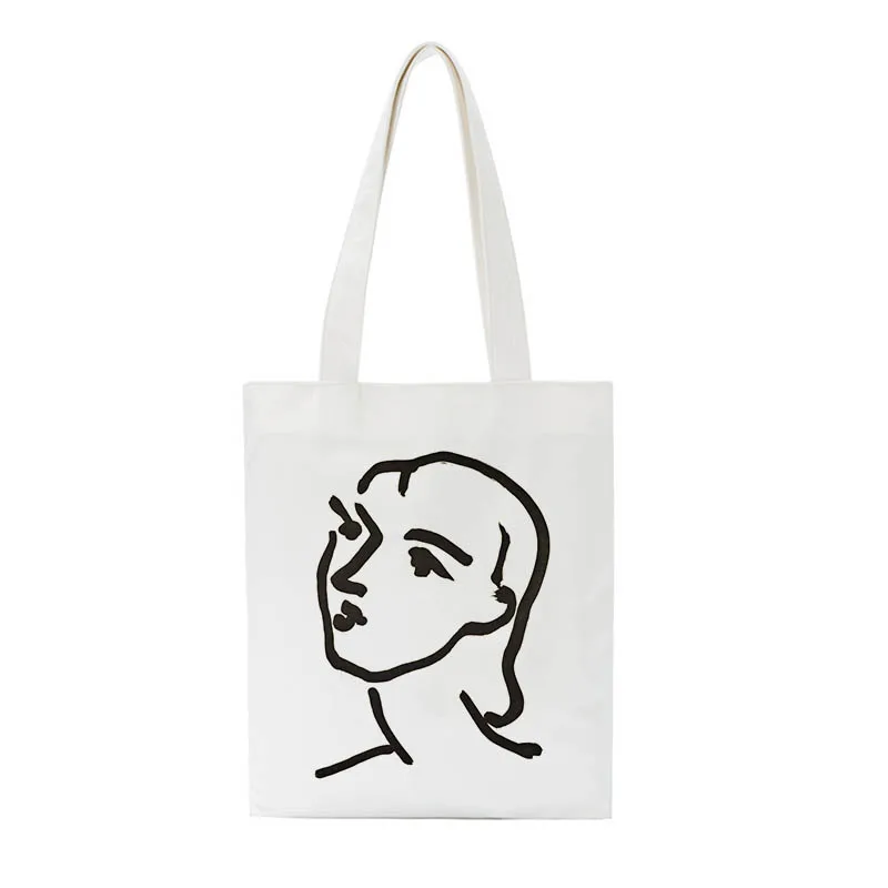 Matisse Холст мультфильм искусство печати абстрактный женский холст большой емкости Повседневная мода новые винтажные сумки на плечо - Цвет: 3
