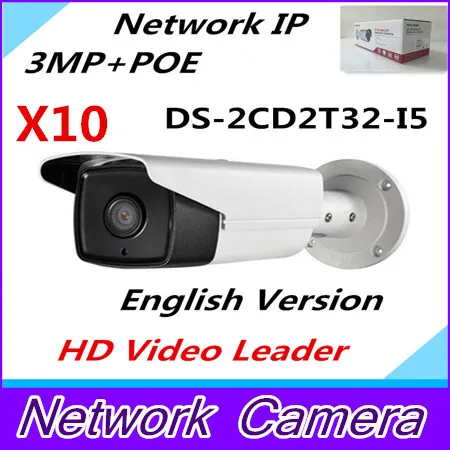 

Wholesale Newest English Version IP Camera 3.0 megapixel V5.3.3 Multi Language IP Camera POE CCTV Camera IR DS-2CD2T32-I5