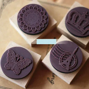 

4/lot Diy photo album vintage wool rubber stamps scrapbooking stamp