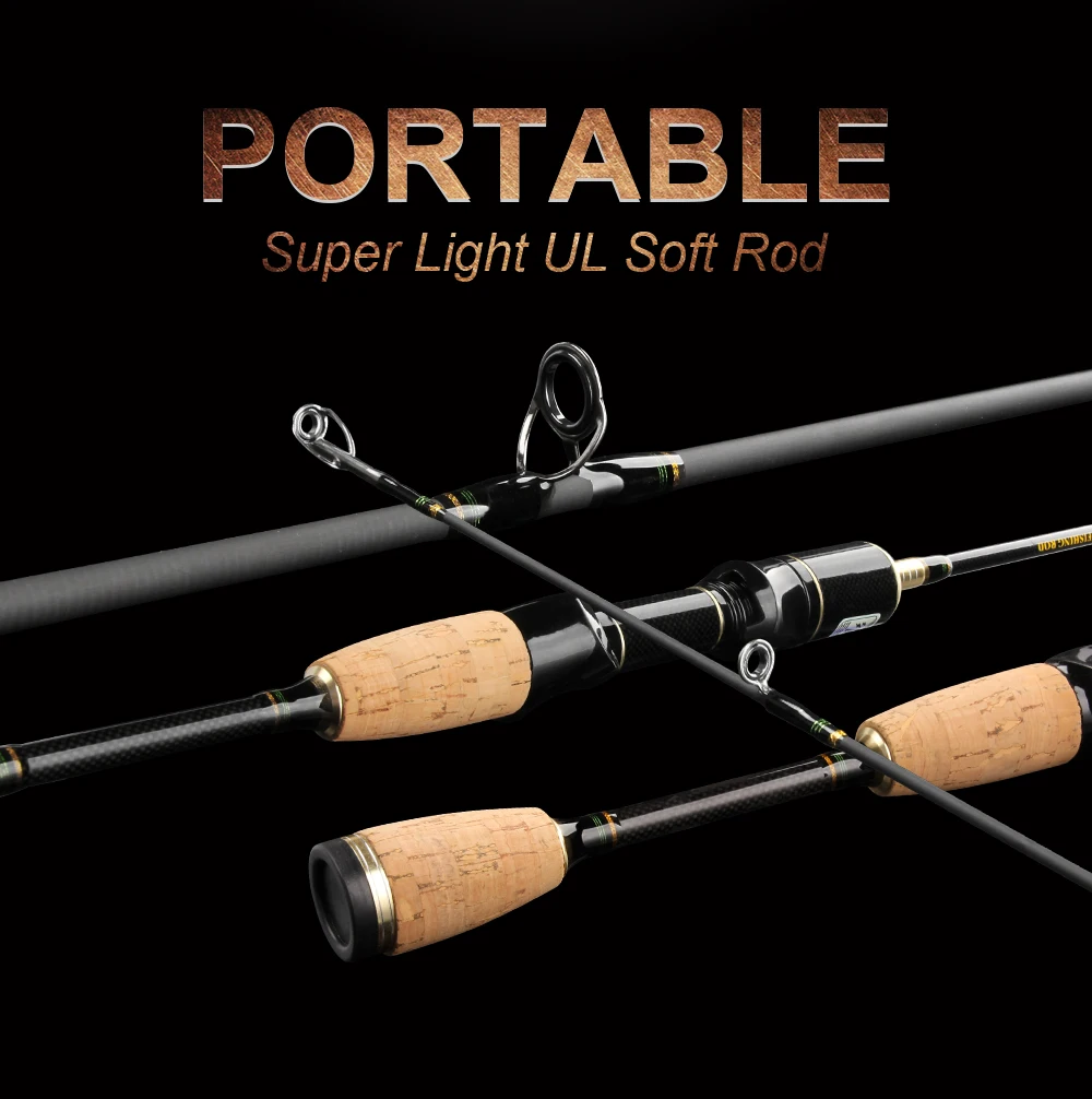 Spinpoler 1.8m Spin Casting Fishing Rod Lightweight 3 Sections Slow Action Portable Travel Fishing Ultra Light Carbon Rod  (1)