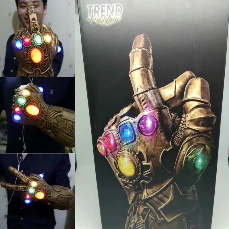 

14inch Avengers 4 Endgame Thanos Led Infinity Stones War Gauntlet Cosplay Glove Action Figure Model Gift