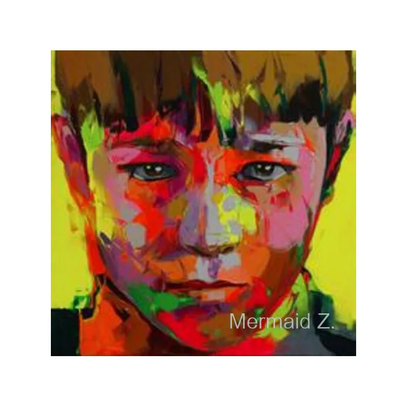 

Hand-painted Francoise Nielly little boy Oil painting Modern Abstract oil painting on canvas paintings for living room wall