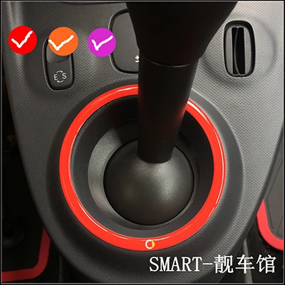 3D гелевая Автомобильная наклейка для SMART 453 Fortwo панель для рычага переключения передач декоративная наклейка эмблема значок Накладка для Smart 453 Forfour - Название цвета: Red