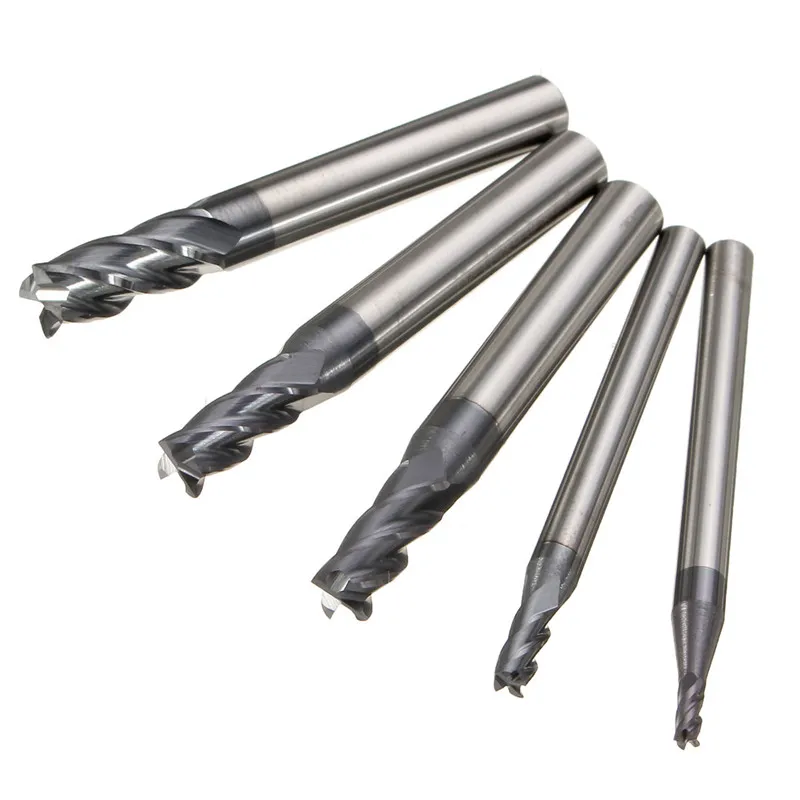 4MM Tungsten Carbide End Mill 4 Flute HRC50 50MM Length Flat Bottom 4MM Shank