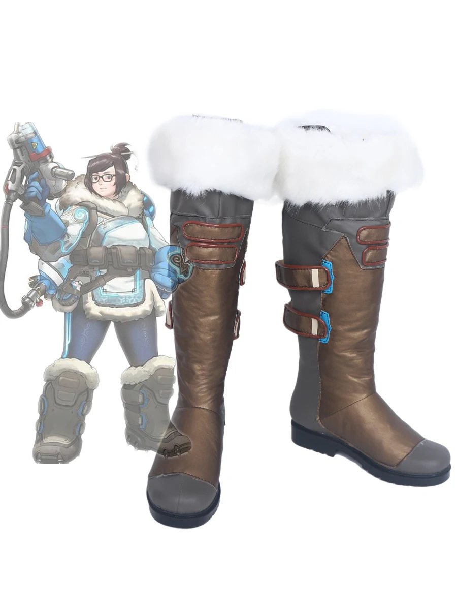 

OW Mei Shoes Cosplay OW Pioneer 76 Soldier Mei Cosplay Boots Shoes Custom Made Any Size