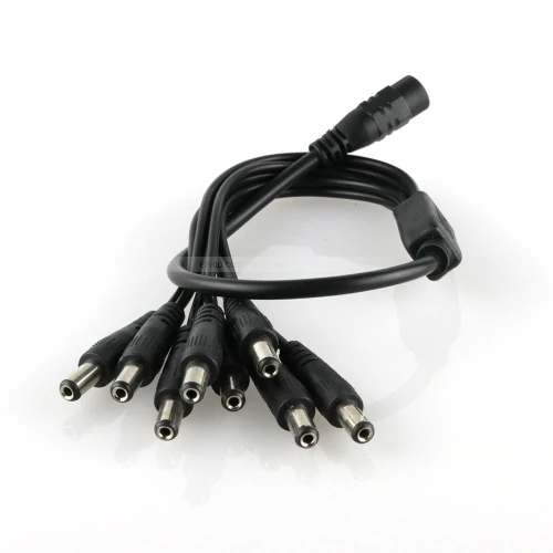 DHL(400 шт./лот) 5,5x2,1 мм 1 Женский до 8 мужской AC DC кабель питания сплиттер для CCTV светодиодные ленты