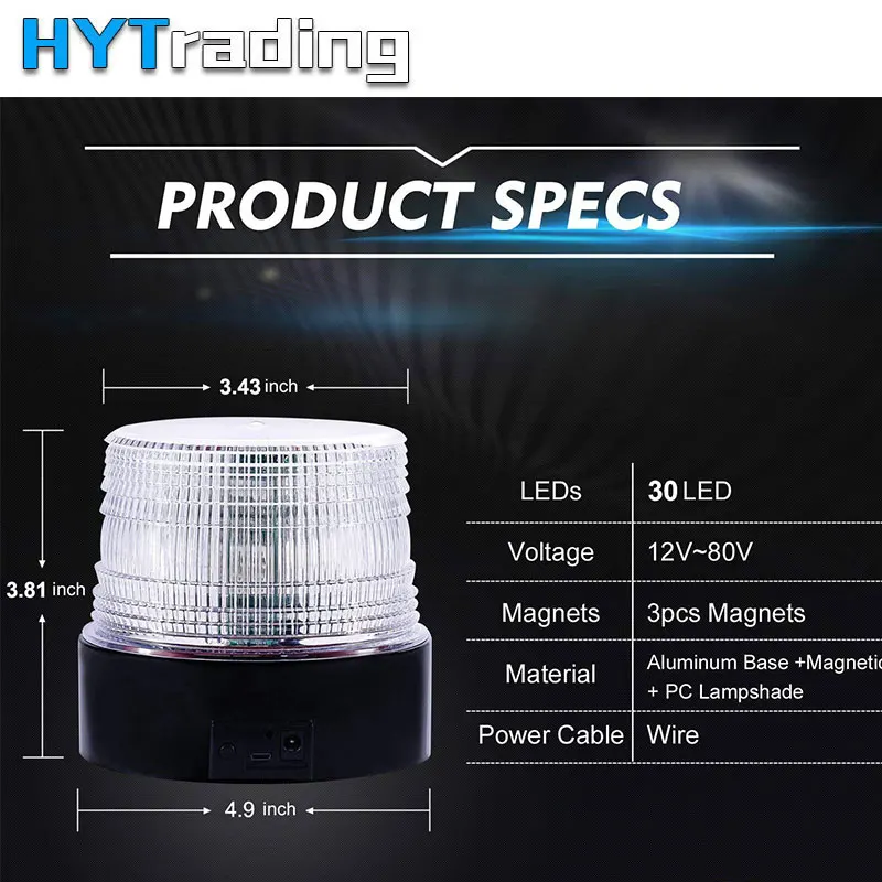 Car Lights 30 LED Magnetic Strobe Light with Remote Control RGB Emergency Beacon Lights Police Lights Car Lights 30 LED Magnetic Strobe Light with Remote Control RGB Emergency Beacon Lights Police Lights