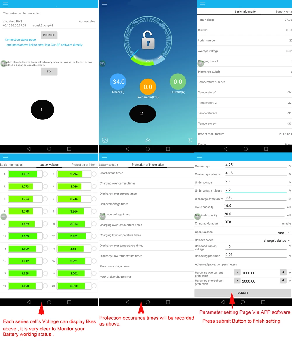 battery management system BMS Bluetooth APP