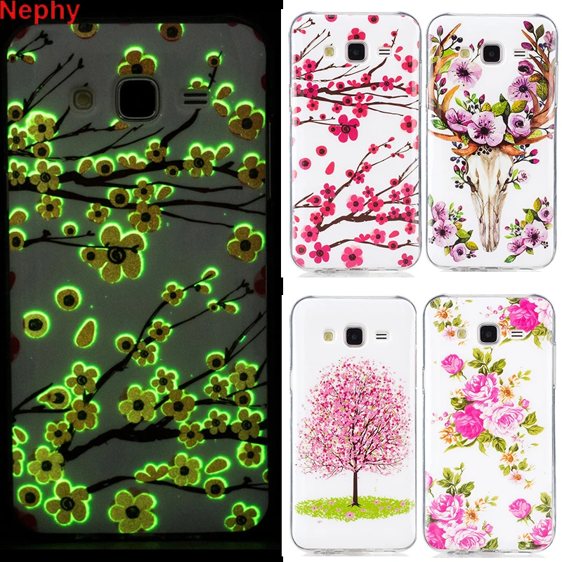 

Nephy Luxury Cell Phone Case for Samsung galaxy J7 neo Nxt J3 J5 J7 Prime 2015 2016 2017 duos Silicone flower luminous 360 Cover