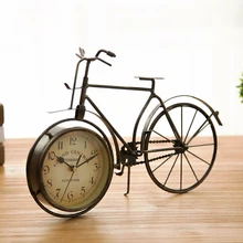 Retro Vintage Metal Bicycle Bike Desk Clock Home Decoration Table Clock Ornament