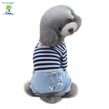 

Summer Dog T-shirt Stripe Soft Pets Short Sleeves Shirt Jumpsuits Outfit Small Dog Teddy Chihuahua S/M/L/XL/XXL Lovoyager