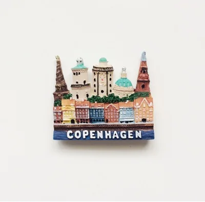 Статуя русалки, Дания, 3D магниты на холодильник, туристические сувениры, магнитные наклейки на холодильник, украшение дома - Цвет: Цвет: желтый