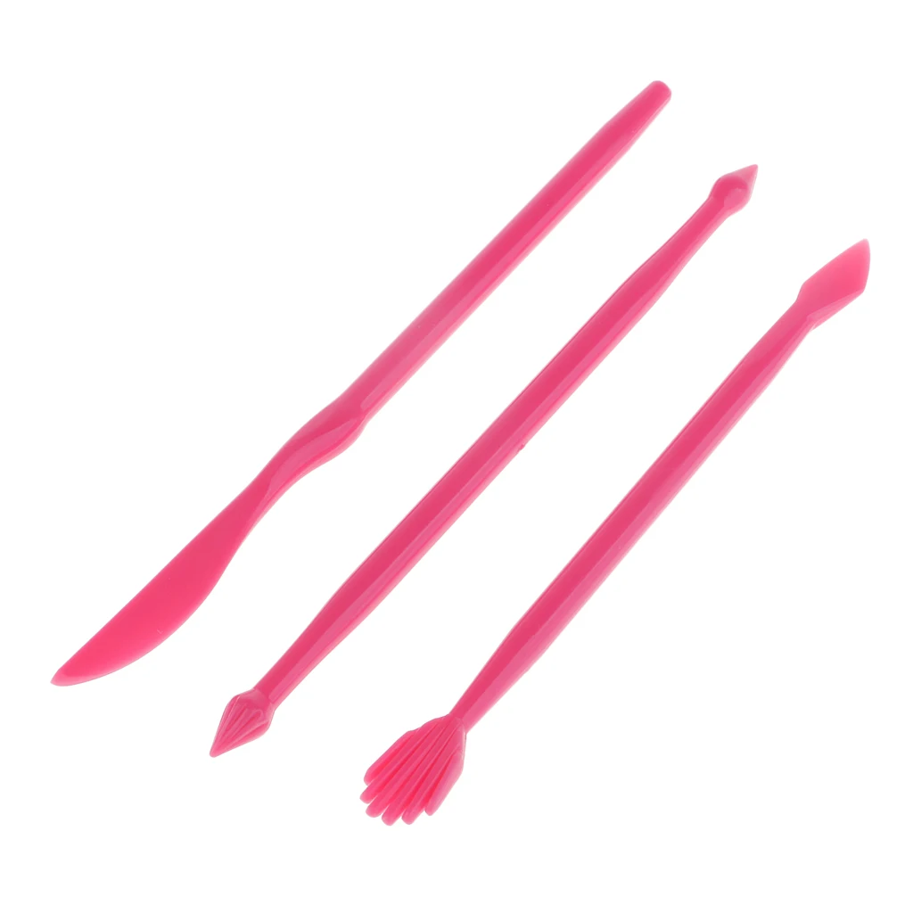 14 sets Pink DIY Polymer Clay Soft Craft Kids Modelling Clay Tool with Cermaic Shaping and Sculpting Tools Best Gift for Kids