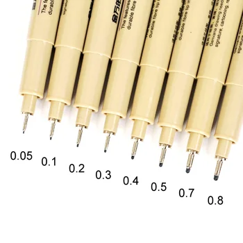 

1/3Pcs Pigment Liner Pigma Micron Ink Marker Pen 0.05 0.1 0.2 0.3 0.4 0.5 0.7 0.8 Different Tip Black Fineliner Sketching Pen