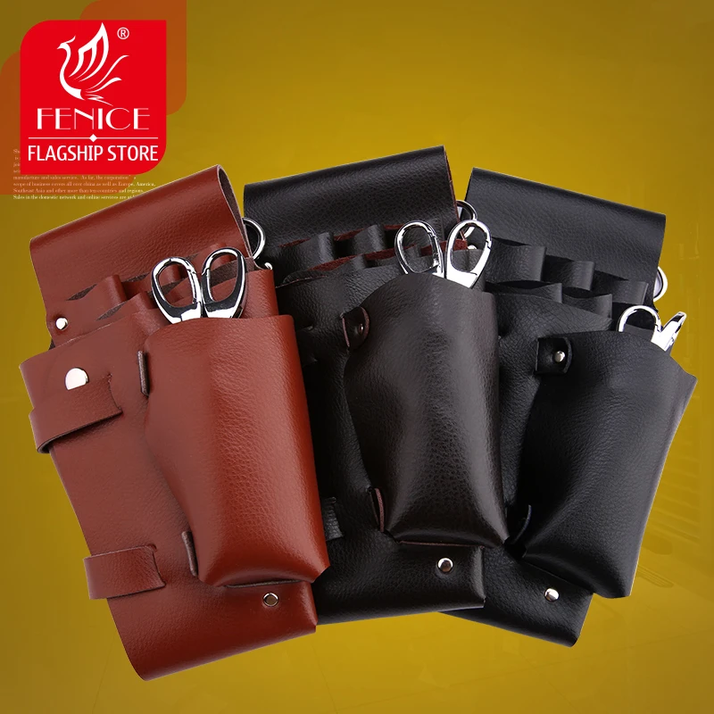 

Professional Hairdressing Cowleather Pet Hair Scissor Bag Pouch Holder Case Waist Shoulder Belt Salon Barber Styling Tools