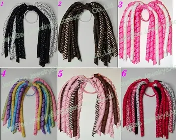

free shipping 20 different color korker ponytail holders to mix 100pcs korker ponys bows colorful