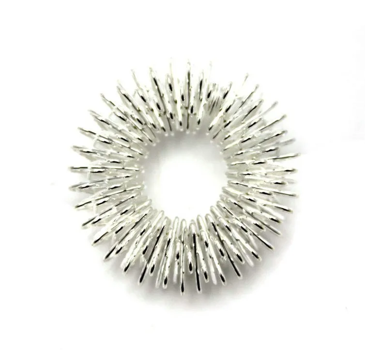 5 шт. массажное кольцо для пальцев акупунктура, кольца для здоровья массажер для тела - Цвет: Silver