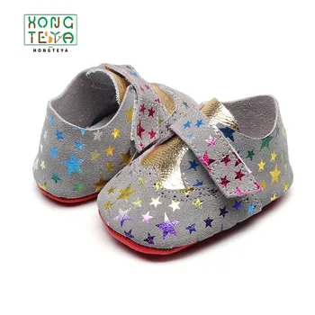 

2019 fashion Genuine Leather Baby Girls Boys Shoes Newborn Baby Moccasins Soft Sole Non-slip Crib Shoes First walkers for 0-24M