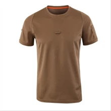 Мужская спортивная свободная футболка с коротким рукавом дышащие топы лето на открытом воздухе Альпинизм быстрая сухая тактическая фитнес тренировочная одежда футболка