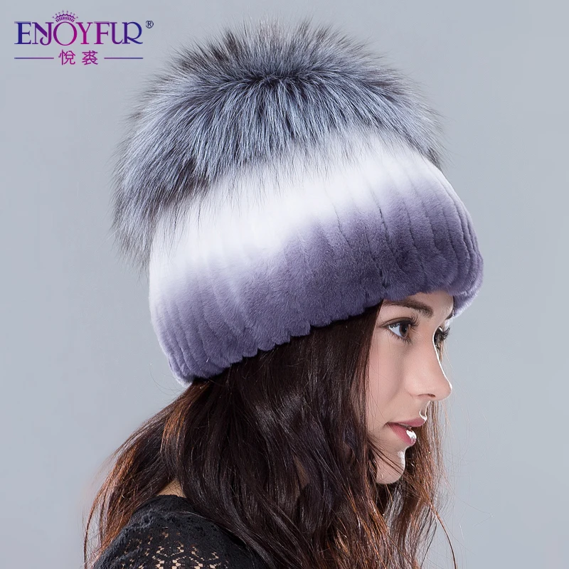 כובע חורפי לנשים מפרוות ארנב ושועל, סרוג באיכות גבוהה ומהמם ביופיו, מגיע בשלל צבעים לבחירה – תמונה 2