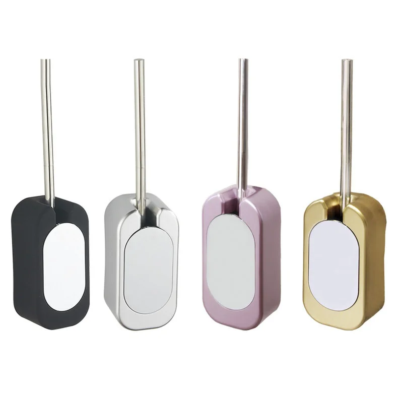 

4 Colors Nail-free Sticking Wall-mounted Stainless Toilet Brush Set Toilet Cleaning Brush Bathroom Accessories