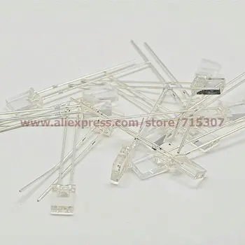 

PHISCALE 50pcs 5*2*7 / 5x2x7mm rectangle green led with flat top transparent lens high brightness 2pins through hole