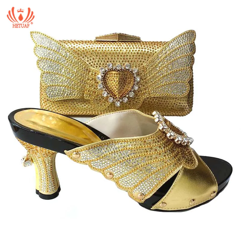 

New Arrival Italian Ladies Shoes and Bags To Match Set Hot Sales Wedding Lady Sandal In Women Matching Shoes and Bag Set African