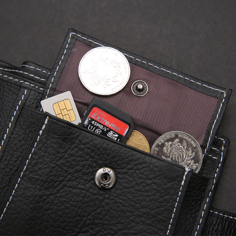 Fashion Leather Men Wallets Solid Sample Style Zipper Purse Man Card Horder Leather Famous Brand Hi