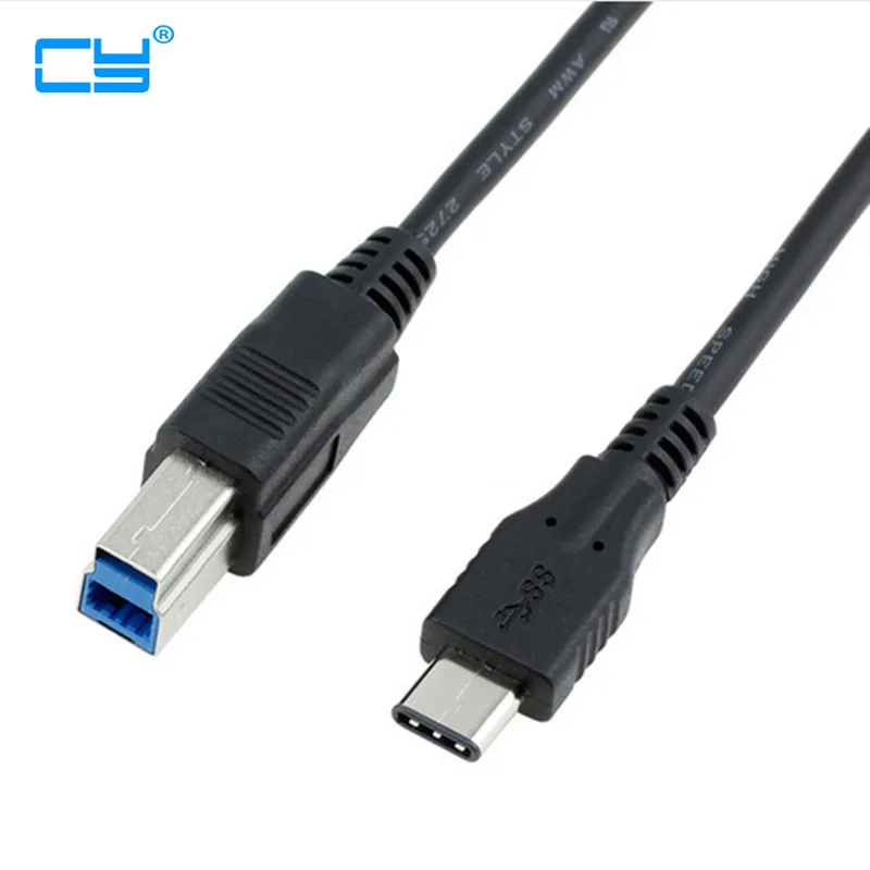 Черный цвет USB C 3 1 Тип разъем для Стандартный B кабель передачи данных Mac book &