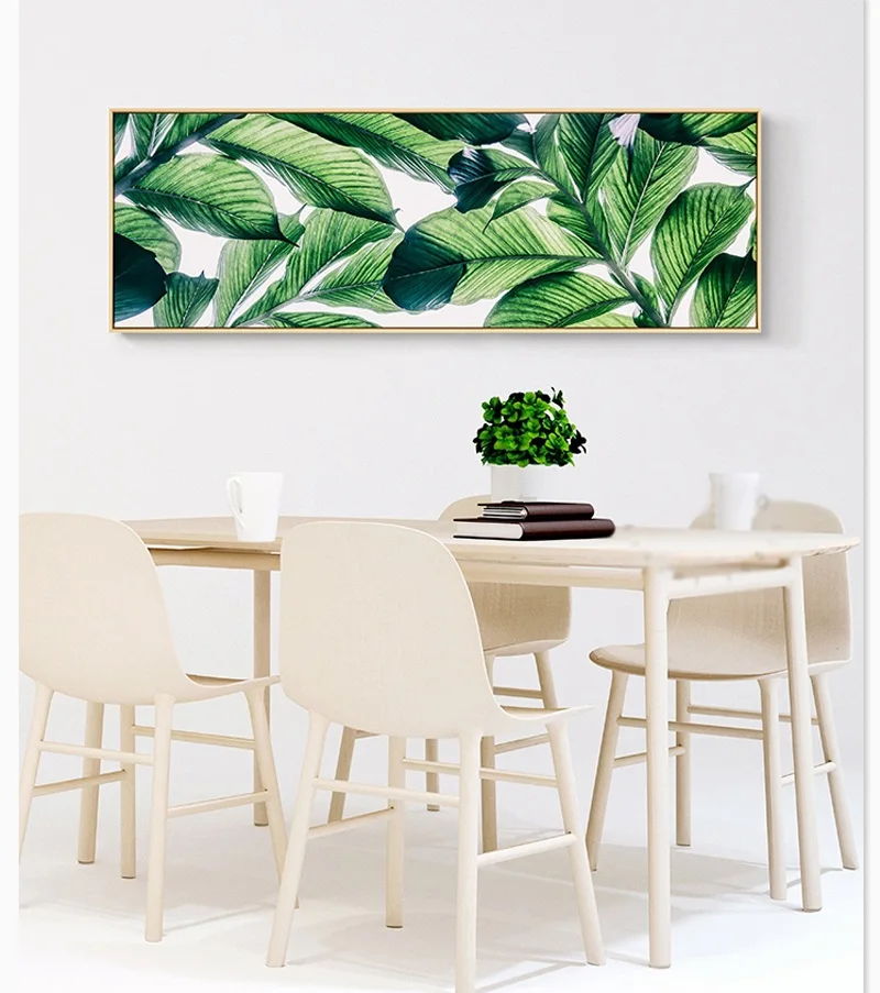Зеленые энергичные тропические растения разные листья простой современный скандинавский холст художественный плакат картины скандинавские картины Домашний Декор стены
